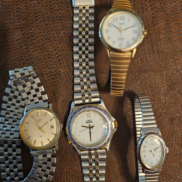 4 Vintage TIMEX WATCHES Bundle Lot As Is DIY Craft Project Untested Steampunk - Picture 3 of 7